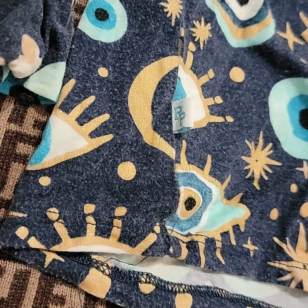 RARE Posh Peanut Fiona pajamas 2 piece blue eye nazar evil eye blue gold 12-18 m